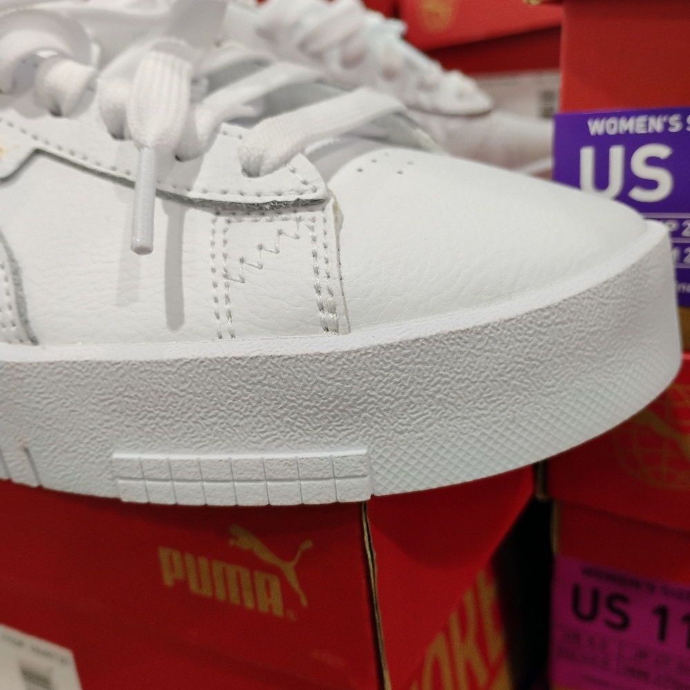 Puma White Leather Sneakers Women Brand New Size 5.5 - Picture 6 of 11
